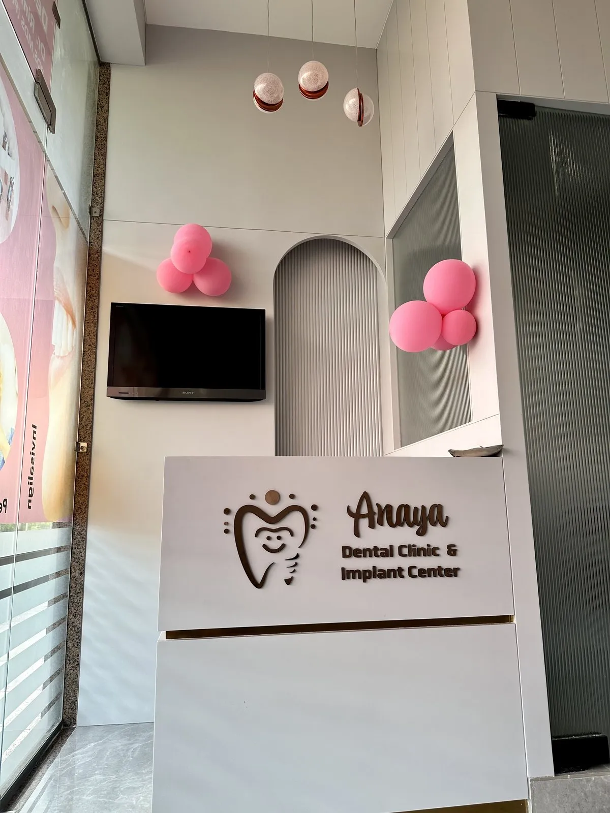 Reception area of Anaya Dental Clinic & Implant Center in Satellite, Ahmedabad